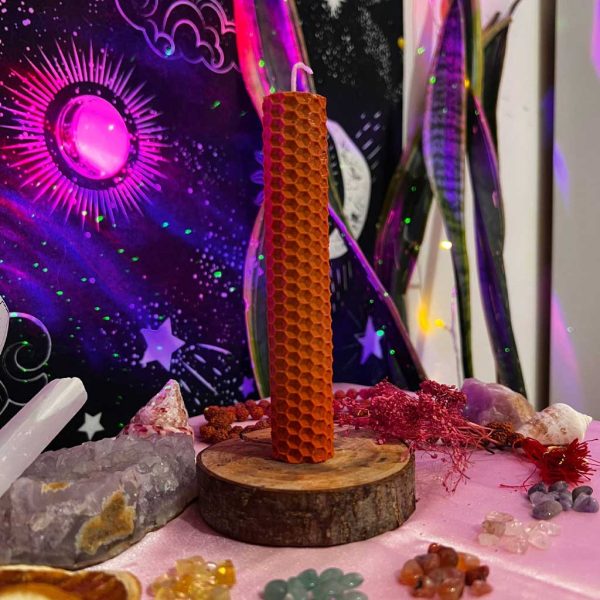 شمع مومی نارنجی تیره